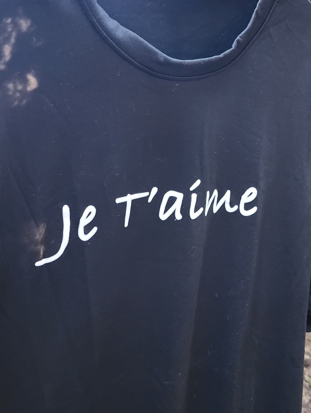 *NWOT* Unisex Mens XL Black Tshirt ⚫️  Je T'aime = I Love You 🖤